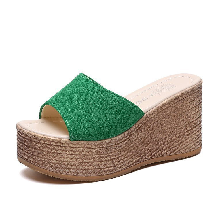 Damen Wedge-Pantoletten Weiches Obermaterial Bequeme Sohle