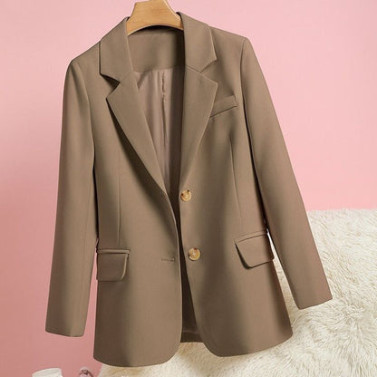 Damen Blazer Eleganter Schnitt Goldene Knöpfe Schwarz - Norvielle
