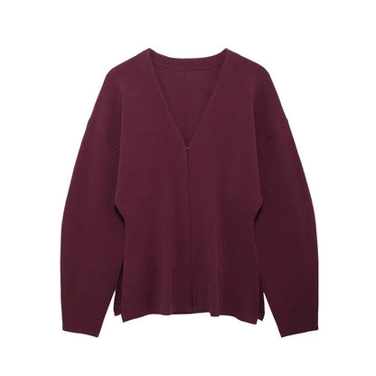 Damen Strickjacke V-Ausschnitt Bequem Norvielle