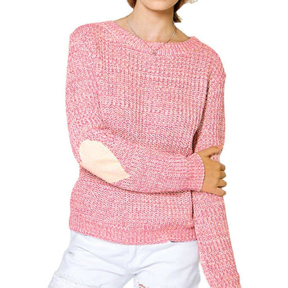 Damen Strickpullover Herz-Applikation Moderner Schnitt Norvielle