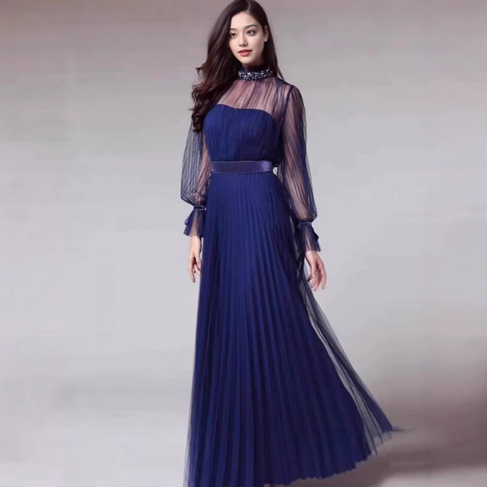 Damen Maxikleid Elegantes Chiffon Rüschen