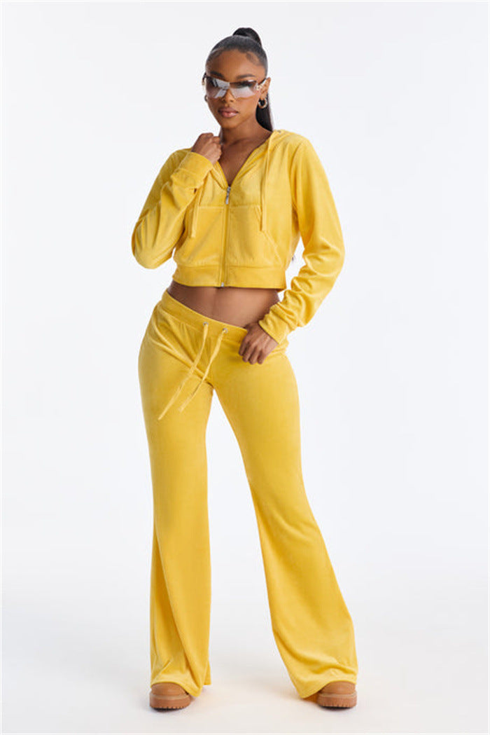Damen Cropped Kapuzenjacke Stylischer Reißverschluss Praktische