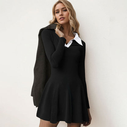 Damen Minikleid Elegantes Design Langarm Norvielle - Norvielle