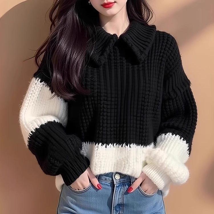 Damen Strickpullover mit Kragen Norvielle - Norvielle