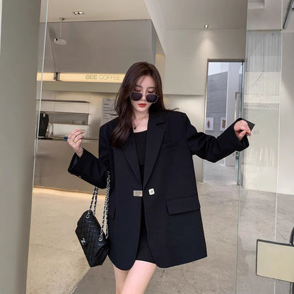 Damen Oversize Blazer Elegant Schnitt Dekorativ