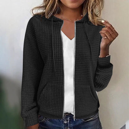 Damen Kapuzenjacke Waffelstruktur Norvielle