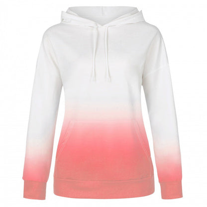 Damen Kapuzenpullover Moderner Farbverlauf Kängurutaschen
