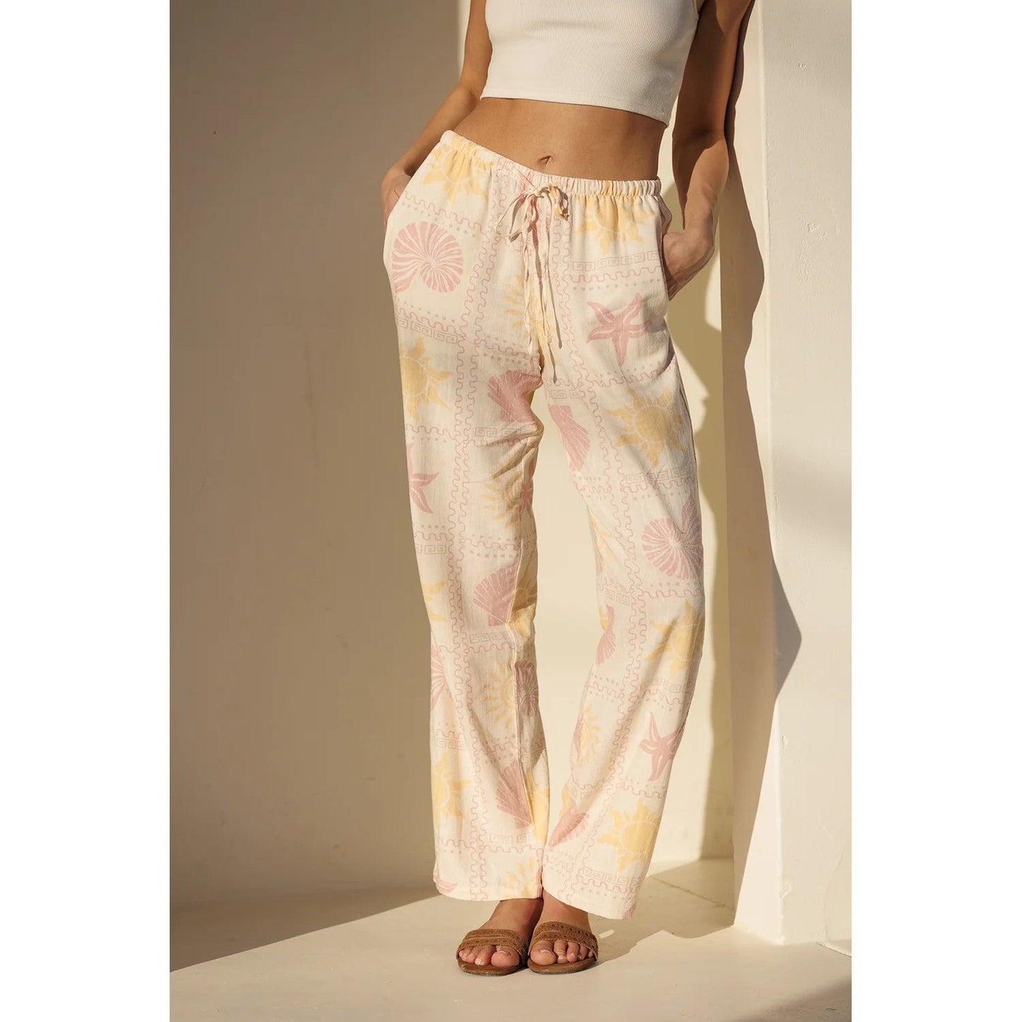 Damen Schlafhose Maritimes Muster Bequem