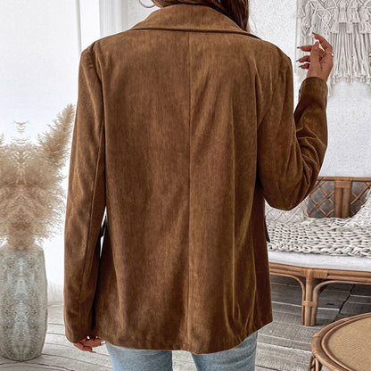 Damen Cord-Blazerjacke Strukturiert