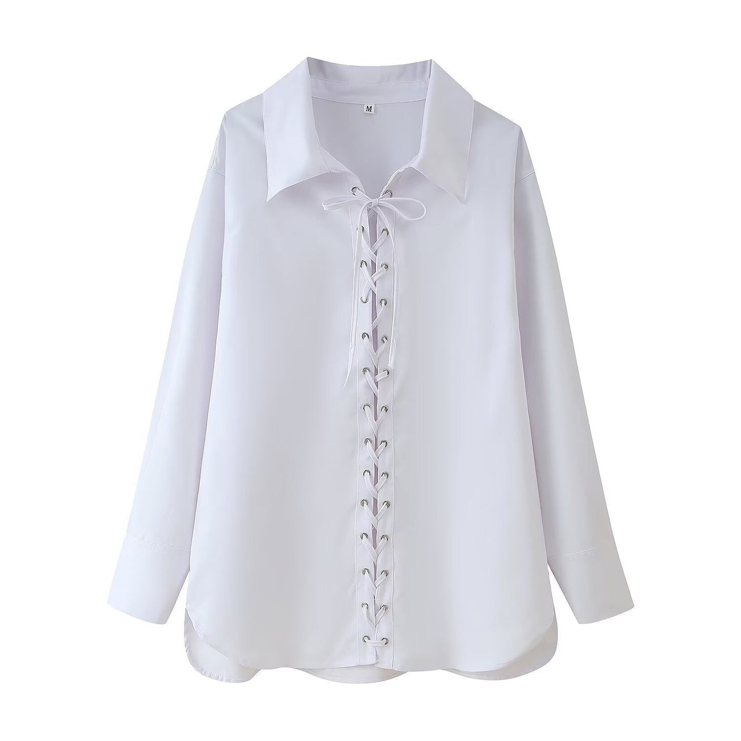Damen Bluse Dekoratives Schnürdetail Norvielle - Norvielle