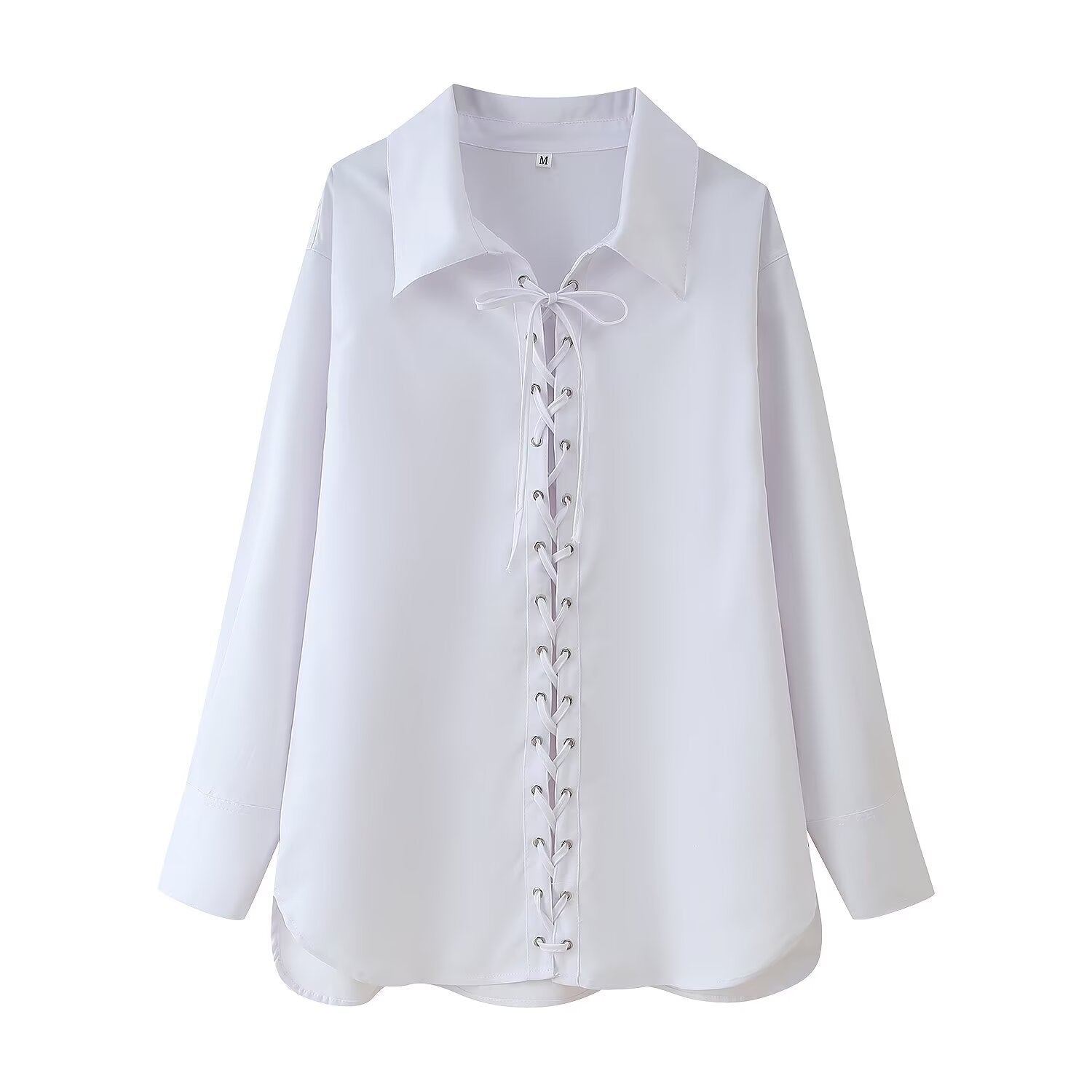 Damen Bluse Dekoratives Schnürdetail Norvielle - Norvielle