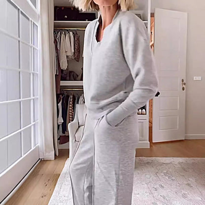Damen Loungewear-Set V-Ausschnitt Weit Norvielle