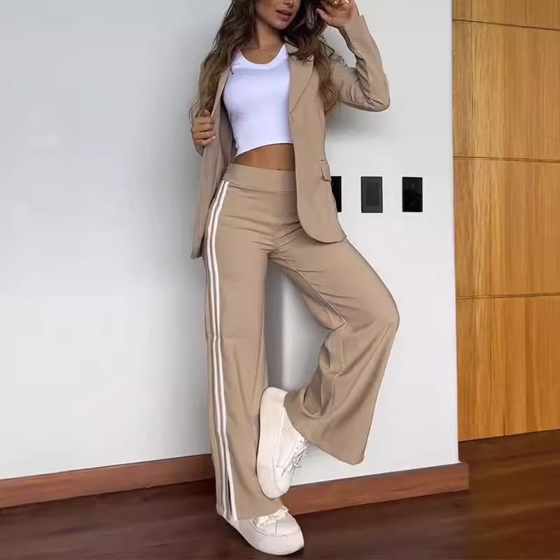 Damen Anzug-Set Elastischer Bund Sportlich Schwarz - Norvielle