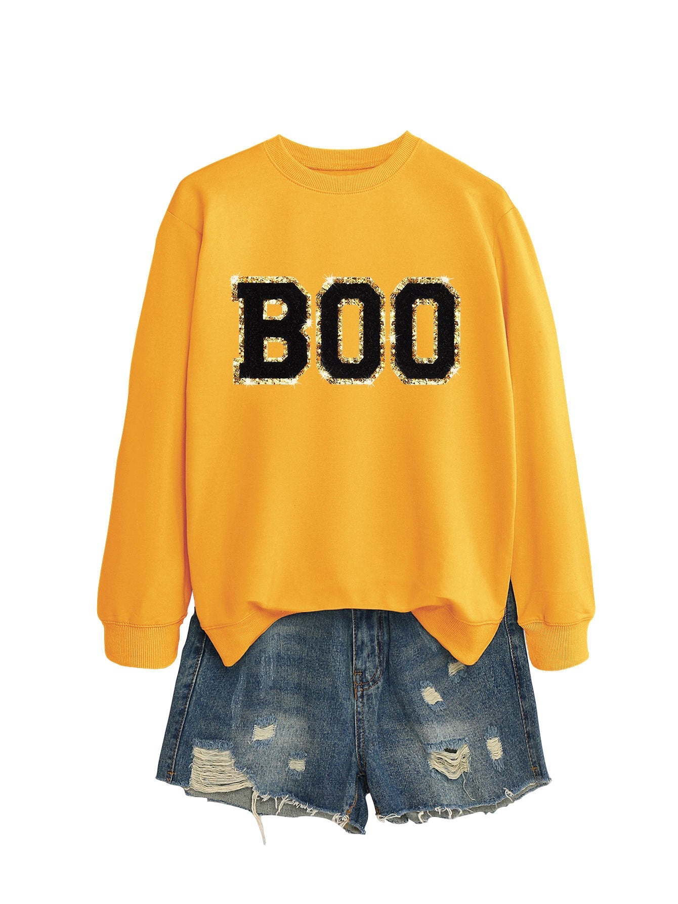 Damen Sweatshirt Glitzer Aufdruck Norvielle