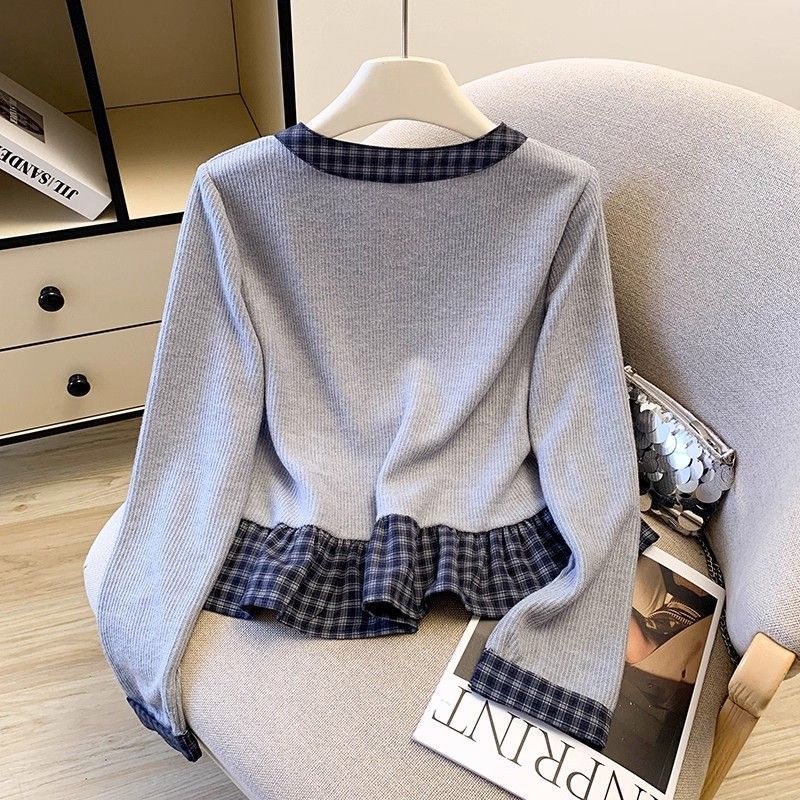 Damen Langarmshirt mit Kragen und Rüschendetails Norvielle