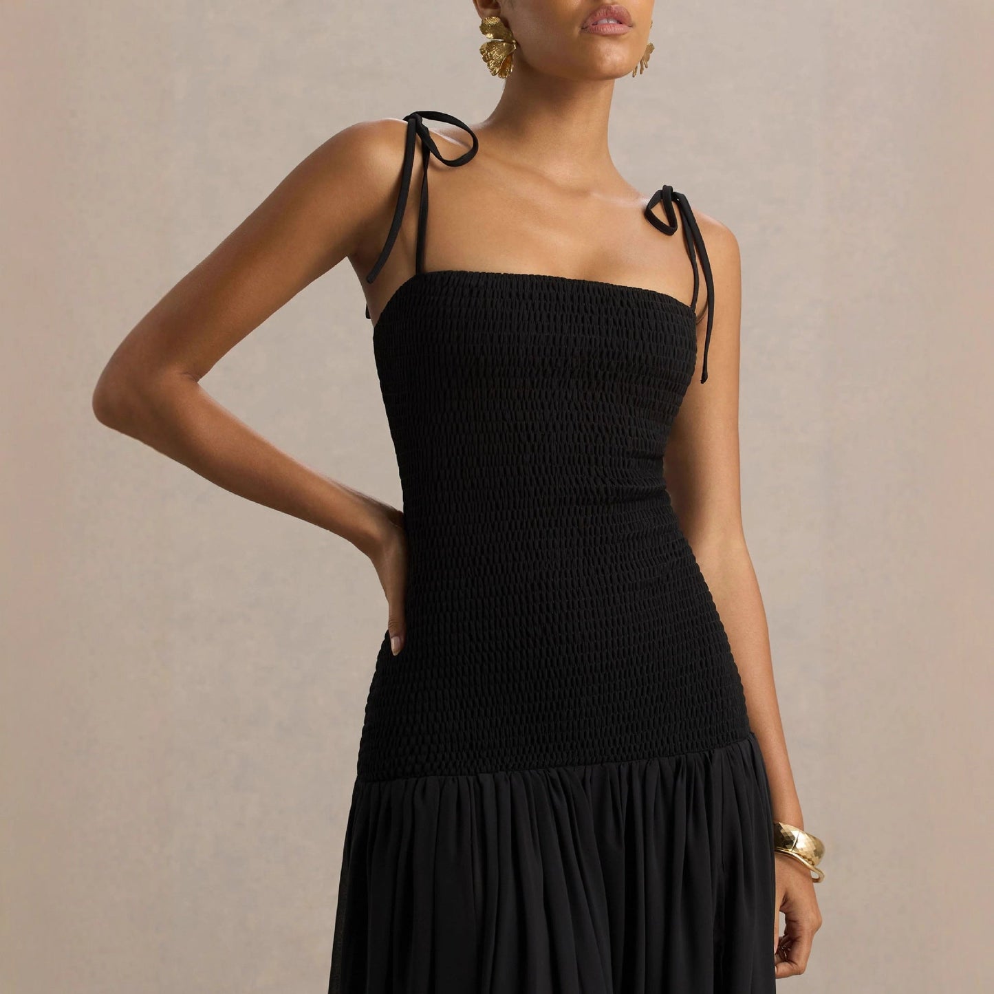 Damen Maxi-Kleid Verstellbare Träger Eleganter Schnitt