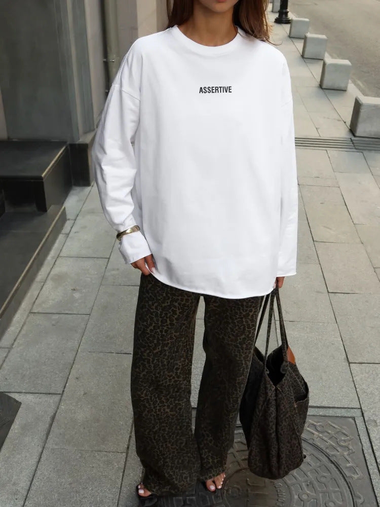 Damen Oversized Sweatshirt Druckmotiv Norvielle