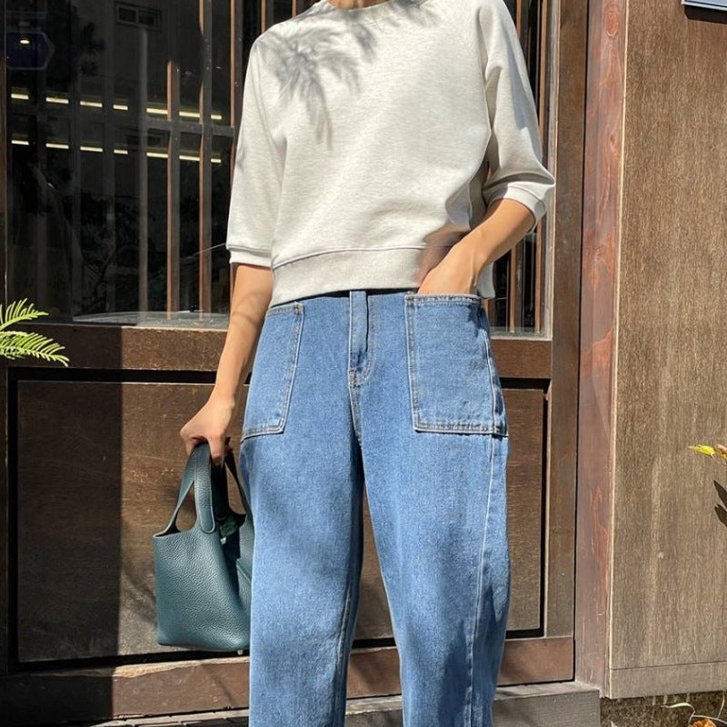 Damen Sweatshirt 3/4-Ärmel Leicht Norvielle