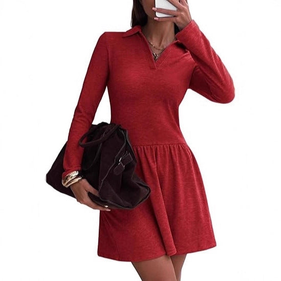 Damen Sportliches Polo-Kleid