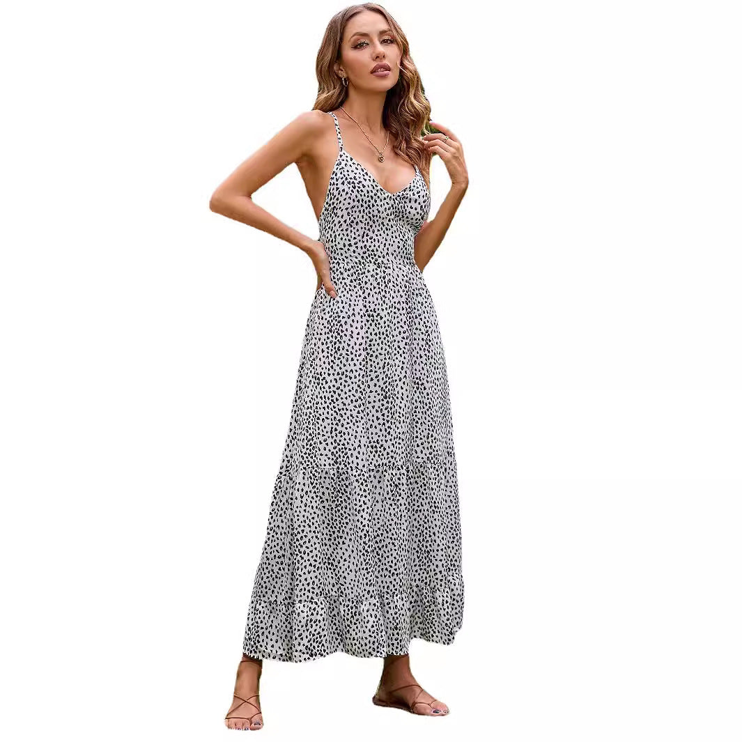 Damen Maxikleid Spaghettiträger Fließend Norvielle