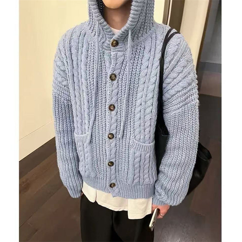 Damen Grobstrickjacke Kapuze Große Taschen Norvielle