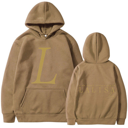 Damen Kapuzensweater mit Initialen-Print und Kängurutasche Norvielle