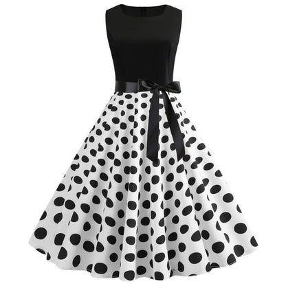 Damen Swingkleid Kontrast-Oberteil Schwingrock Norvielle