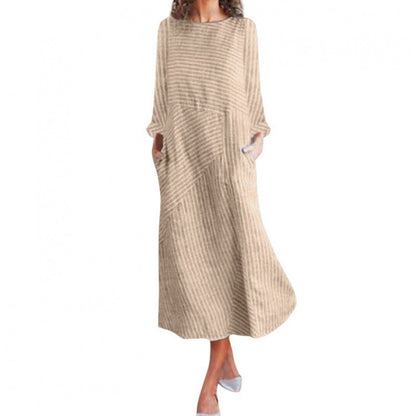 Damen Maxikleid Asymmetrisch Mit Taschen Norvielle