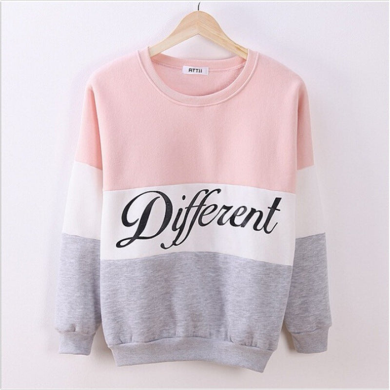 Damen Sweatshirt Sportlich Blockstreifen Lässig Grau