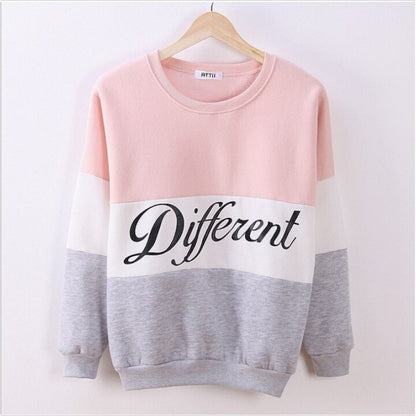 Damen Sweatshirt Sportlich Blockstreifen Lässig Grau