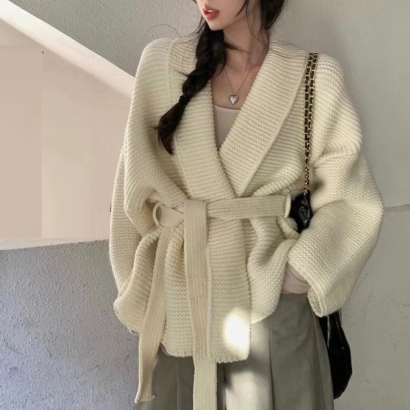 Damen Strickjacke Breiter Schalkragen Norvielle