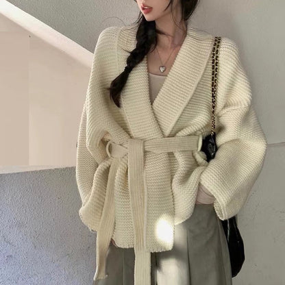 Damen Strickjacke Breiter Schalkragen Norvielle