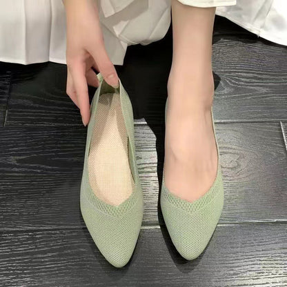 Damen Ballerinas Atmungsaktives Material Flexibles Fußbett
