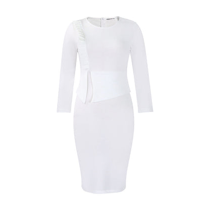 Damen Kleid Figurbetont Rüschendetails Tailleneinsatz Norvielle