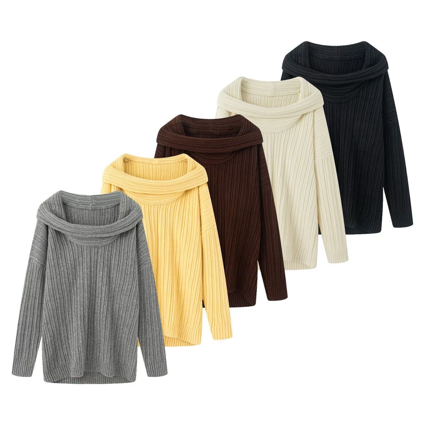 Damen Grobstrickpullover Rollkragen Norvielle