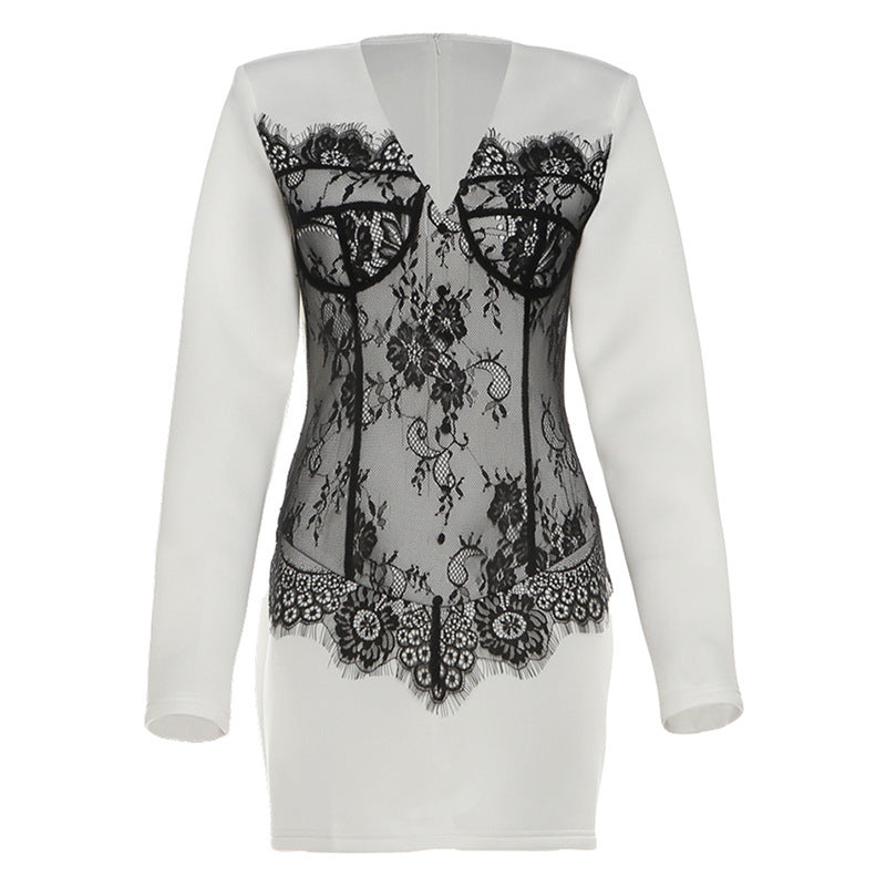Damen Spitzenkleid Elegantes Design Norvielle