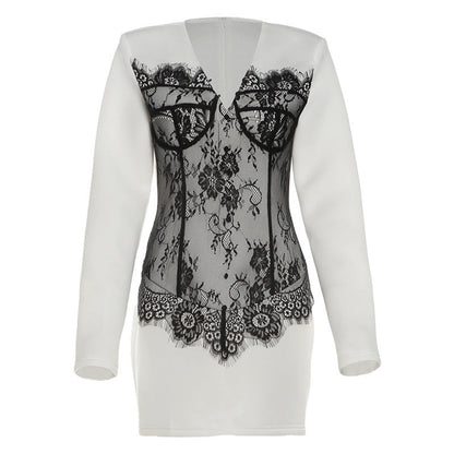 Damen Spitzenkleid Elegantes Design Norvielle