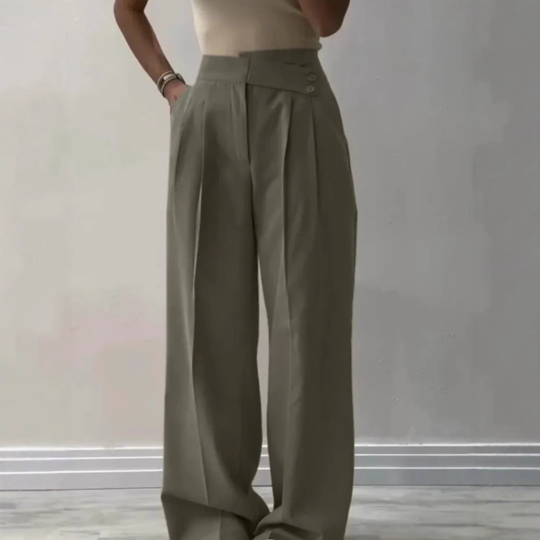 Damen Bügelfaltenhose Weite Bein Norvielle