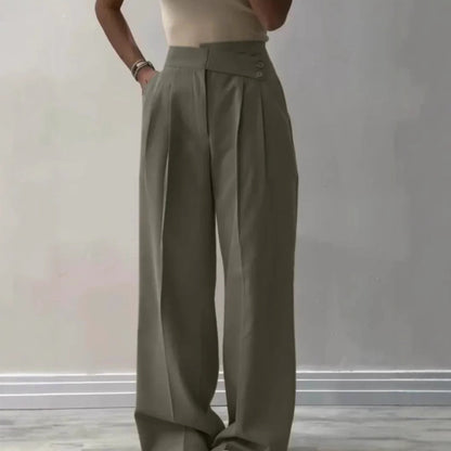 Damen Bügelfaltenhose Weite Bein Norvielle