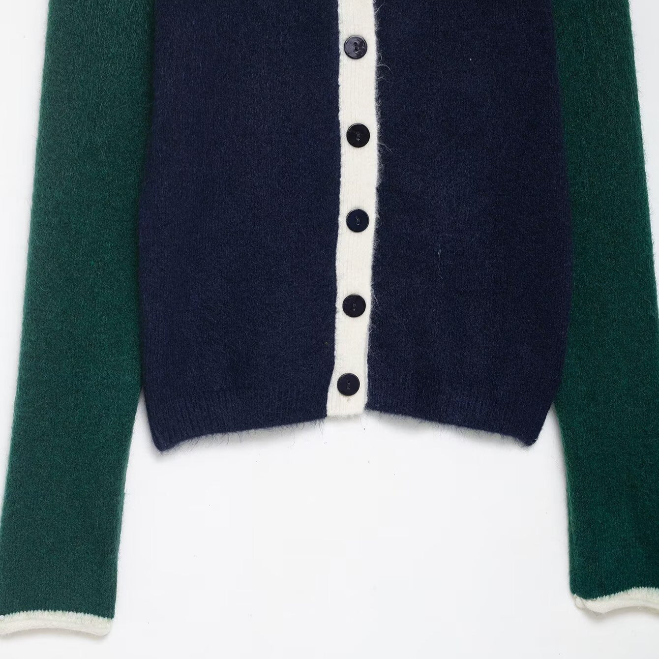 Damen Strickjacke Kontrastärmel Norvielle