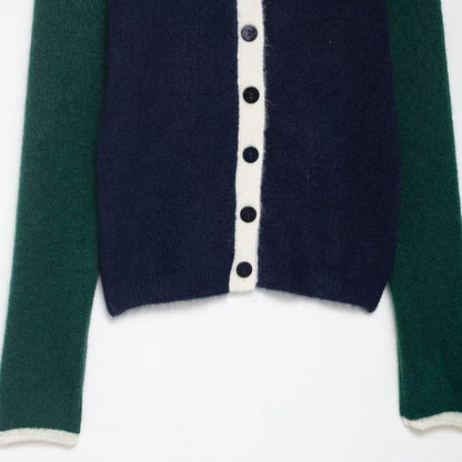 Damen Strickjacke Kontrastärmel Norvielle