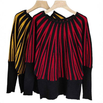 Damen Strickpullover Asymmetrisches Muster Norvielle