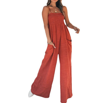 Damen Jumpsuit Weites Bein Elastisch Norvielle