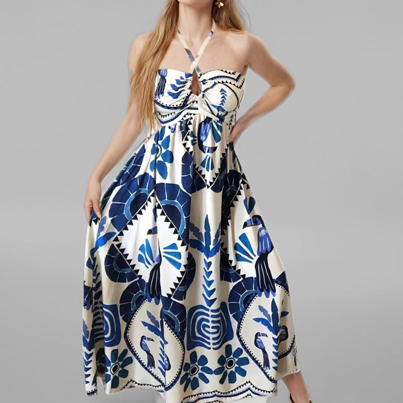 Damen Maxikleid Verspielt Muster Norvielle