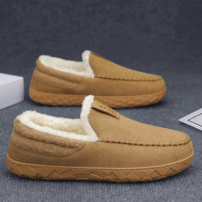 Herren Hausschuhe Schafwolle Warm Beige