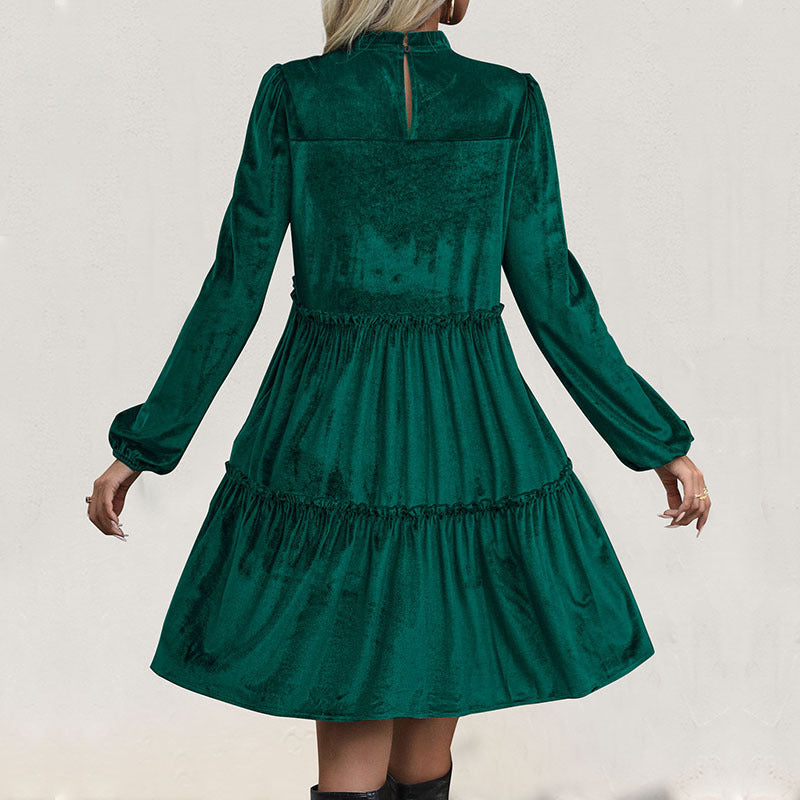 Damen Midikleid Voluminöse Rüschen Eleganter Bund Norvielle