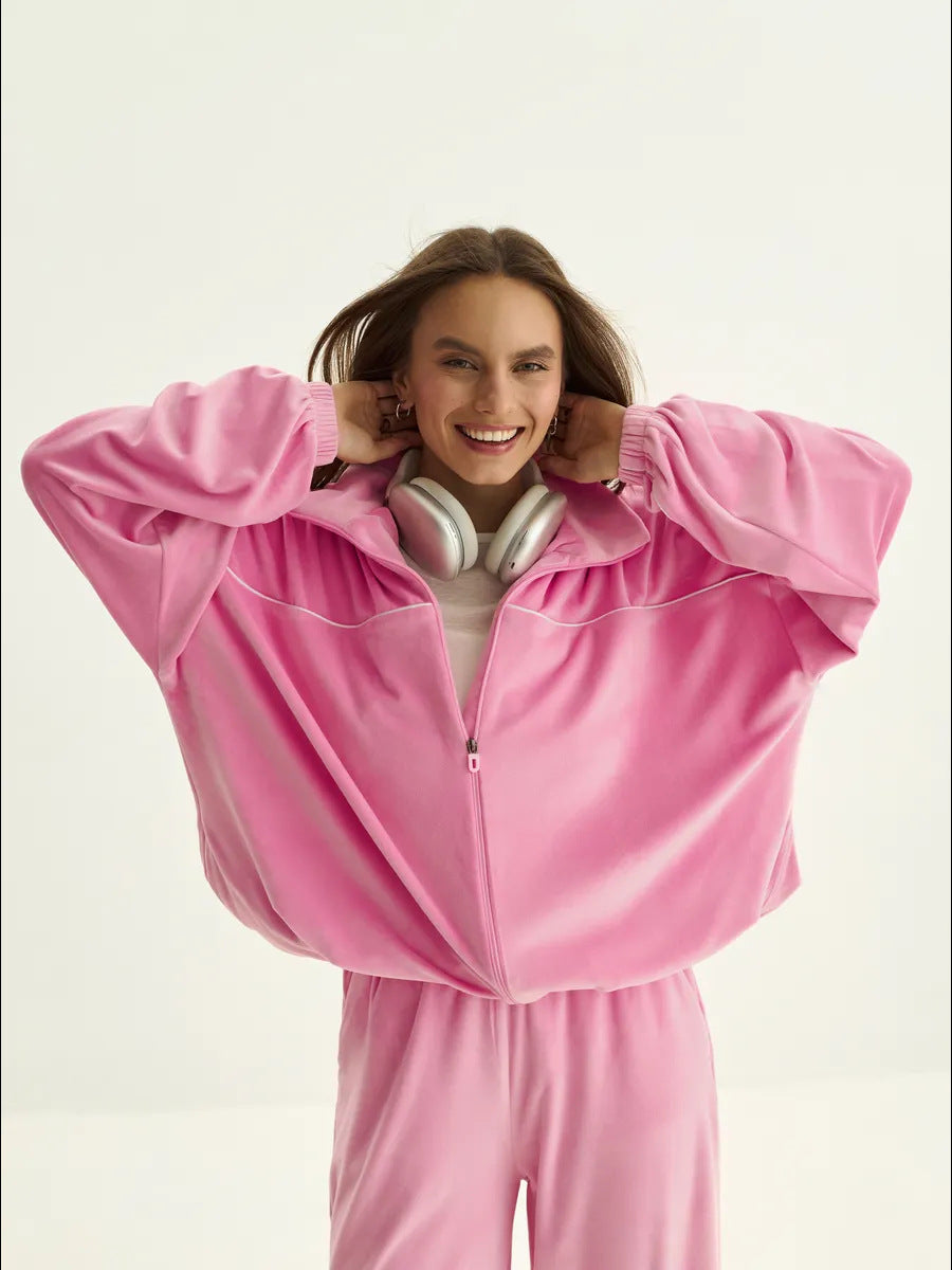 Damen Fleecejacke Hochkragen Lässiger Schnitt Norvielle