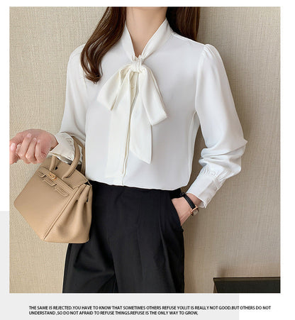 Damen Bluse mit Schleife und Rüschendetails Norvielle