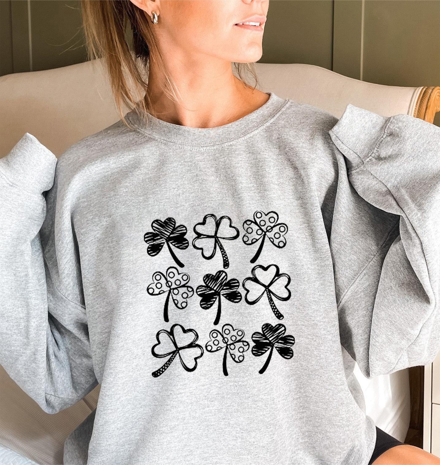 Damen Sweatshirt Kleeblatt-Motiv Norvielle