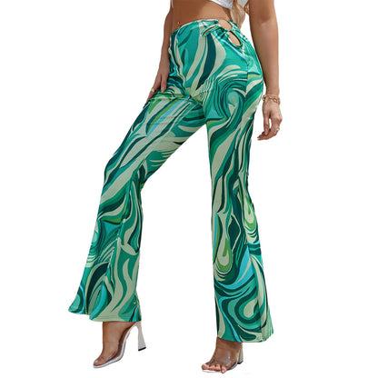 Damen Palazzo-Hose Wellenmuster Norvielle
